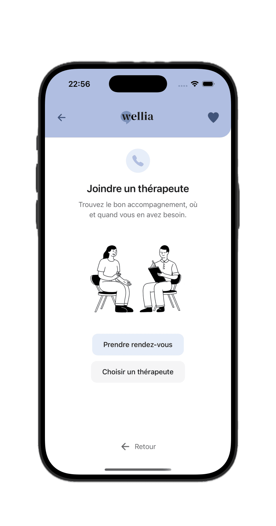 Accès aux thérapeutes via Wellia